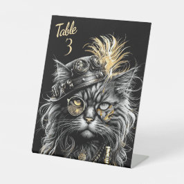 Expositor En L Awesome Steampunk Cat Table Number