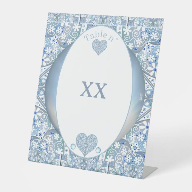 Expositor En L Azul de luz de encaje cerámico (Anverso)