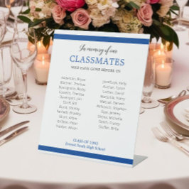 Expositor En L Azul en memoria de la reunión de nuestros compañer