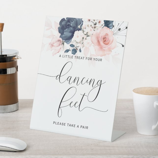 Expositor En L Azul marino y pies de baile Boda rosa Rubor (In Situ)