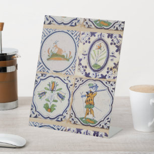 Expositor En L Azulejos holandeses vintage Delft del siglo XVII a