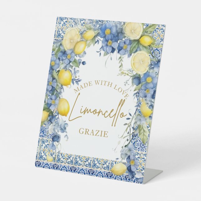 Expositor En L Azulejos italianos de limón Italia Ducha de novia  (Anverso)