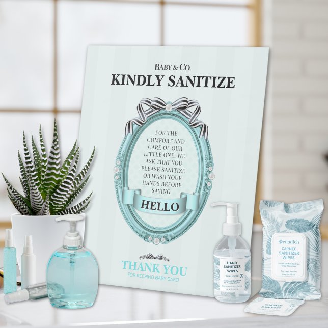 Expositor En L Baby & Co Sanitize Station Table Sign (Subido por el creador)
