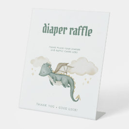 Expositor En L Baby Dragon Diaper Raffle Baby Shower Rótulo