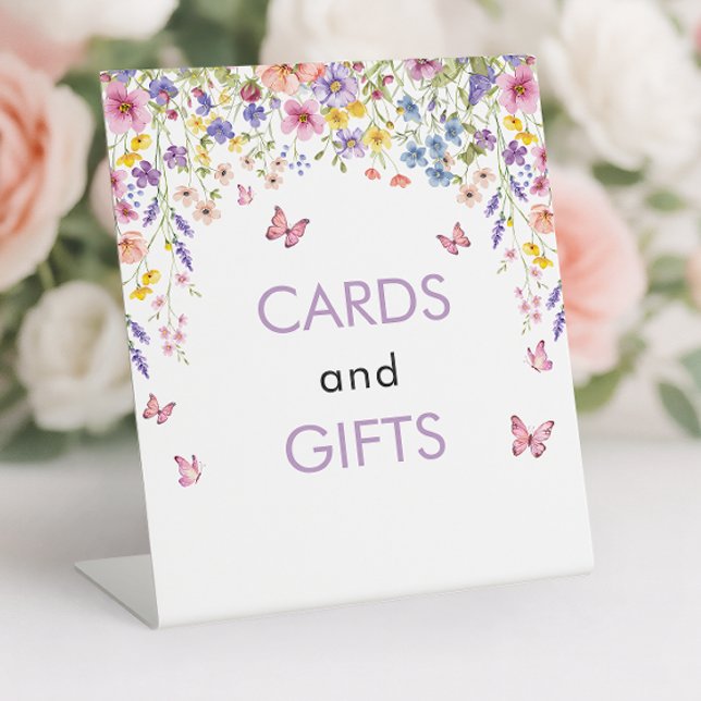 Expositor En L Baby in Bloom Butterfly Baby Shower Cards & Gifts (Baby in Bloom Butterfly Baby Shower Cards & Gifts Pedestal Sign)