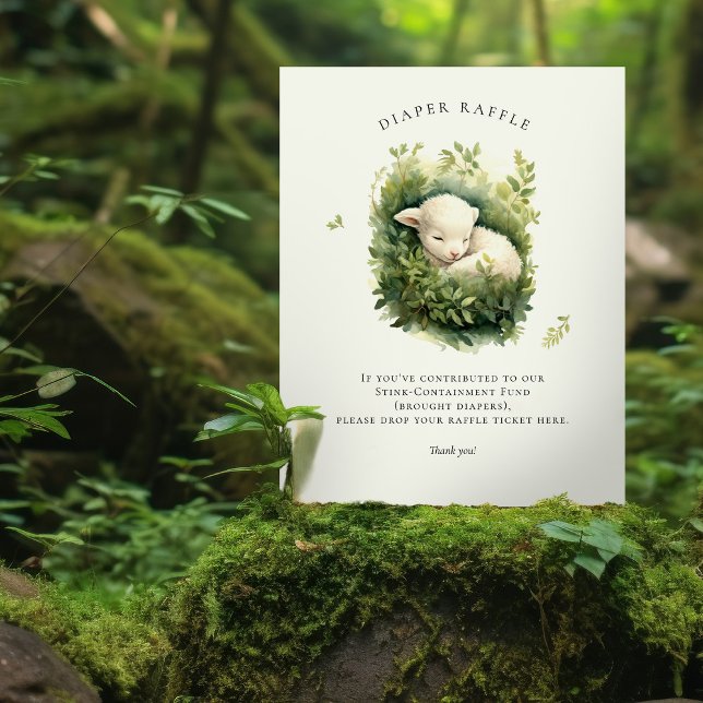 Expositor En L Baby Lamb Diaper Raffle Rótulo Baby Shower (Subido por el creador)