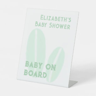 Expositor En L Baby On Board Surfing Beach Watercolor Baby Shower