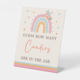 Expositor En L Baby Shower arcoiris es un Chica adivina dulce en 