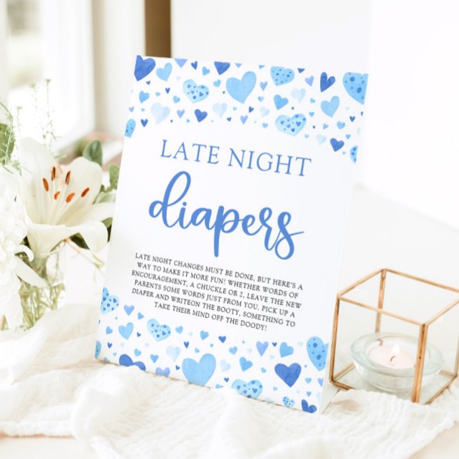 Expositor En L Baby Shower Blue Valentine Late Night Diapers (Subido por el creador)