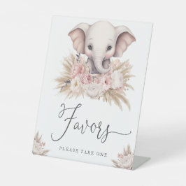 Expositor En L Baby Shower Chica de elefante rosa lindo boho favo