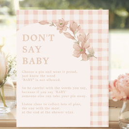 Expositor En L Baby Shower, Chica de flores rosadas, no digas jue