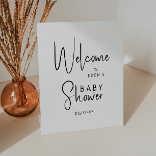 Expositor En L Baby Shower de bienvenida neutra simple y moderna