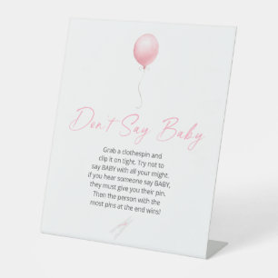 Expositor En L Baby Shower de globos rosados no dice bebé
