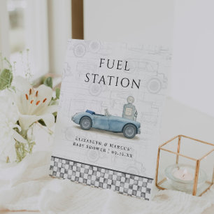 Expositor En L Baby Shower de la estación de combustible de vagon
