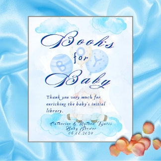 Expositor En L Baby Shower de libro de cordero azul para bebés