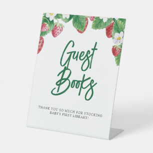 Expositor En L Baby Shower de los Libros de Invitados de Fresas d
