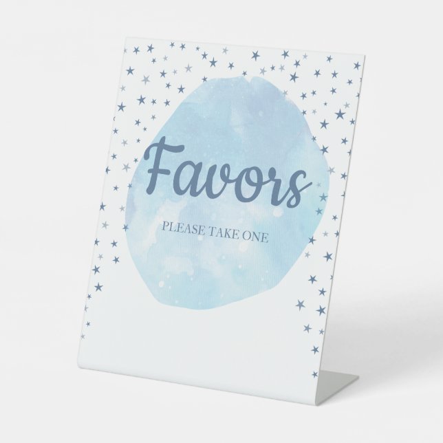 Expositor En L Baby Shower de Luna y Estrellas favorece al Rótulo (Anverso)