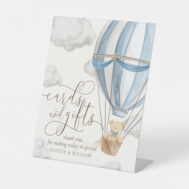 Expositor En L Baby Shower de tarjetas de espera de Bearly y rega (Anverso)