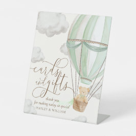 Expositor En L Baby Shower de tarjetas de espera de Bearly y rega