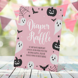Expositor En L Baby Shower Diaper de Halloween Raffle Rótulo