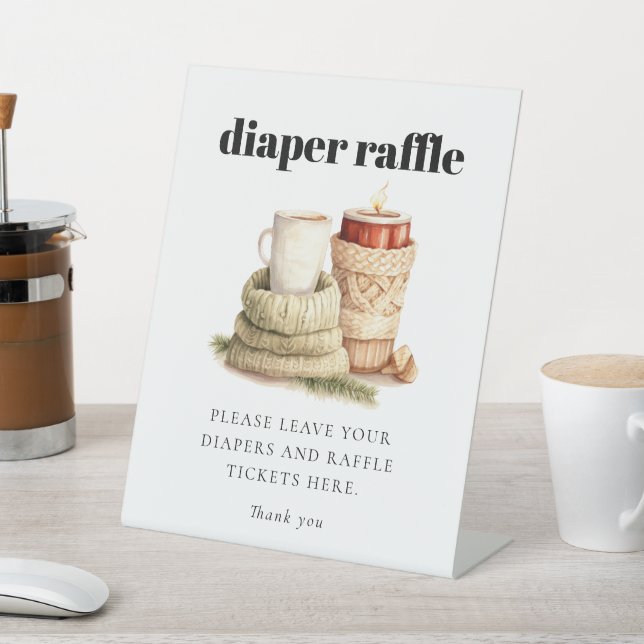 Expositor En L Baby Shower Diaper Raffle, moderno y feo dulce (In Situ)