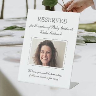 Expositor En L Baby Shower en memoria de la abuela del Recién nac