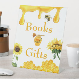 Expositor En L Baby Shower floral de color de agua de miel de abe