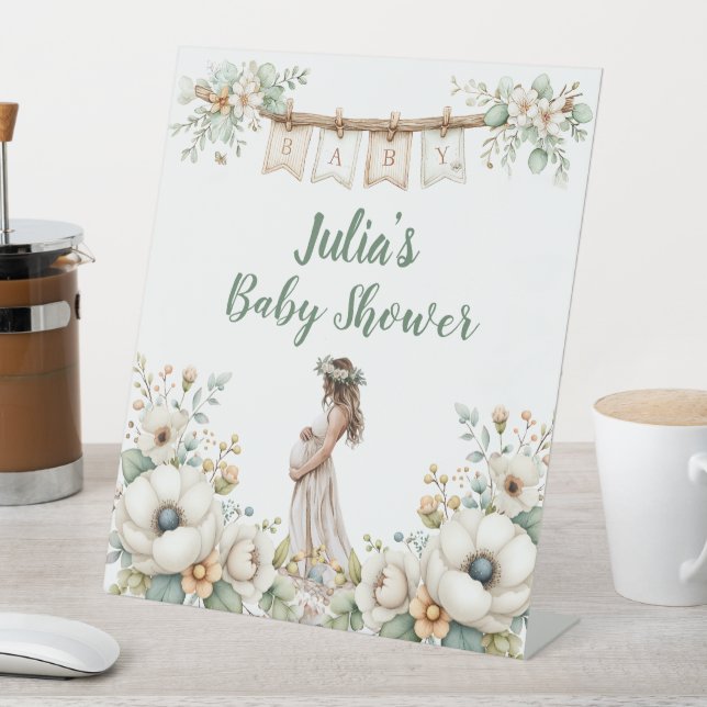 Expositor En L Baby Shower Floral Rústico (In Situ)