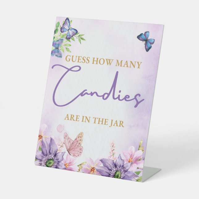 Expositor En L Baby Shower mariposa es un Rótulo peatonal Chica (Anverso)