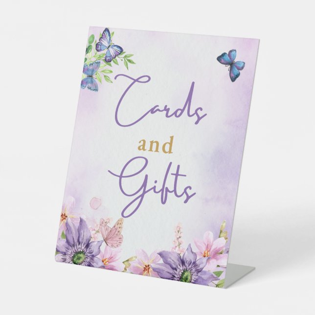 Expositor En L Baby Shower mariposa es un Rótulo peatonal Chica (Anverso)