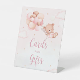 Expositor En L Baby Shower moderno de Boho Teddy Bear Cards and G