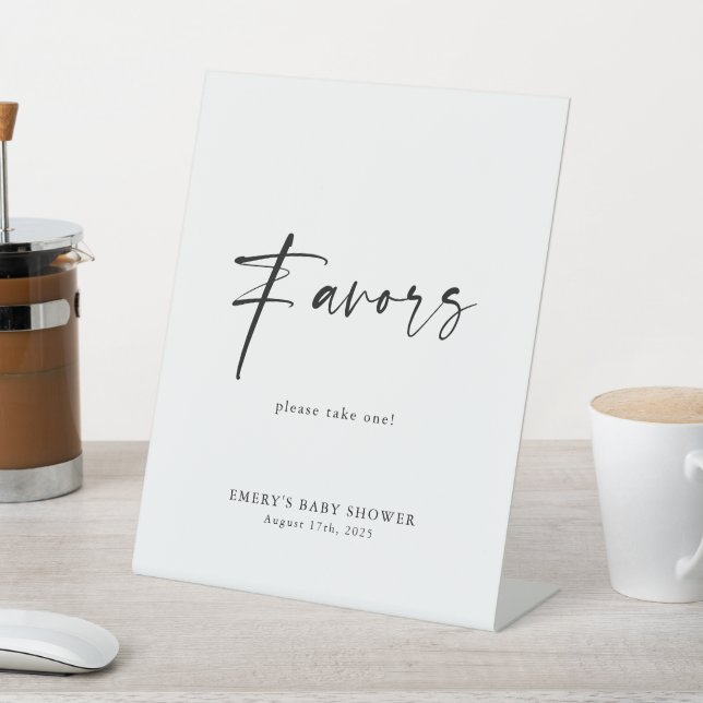 Expositor En L Baby Shower moderno favorece el Rótulo (In Situ)