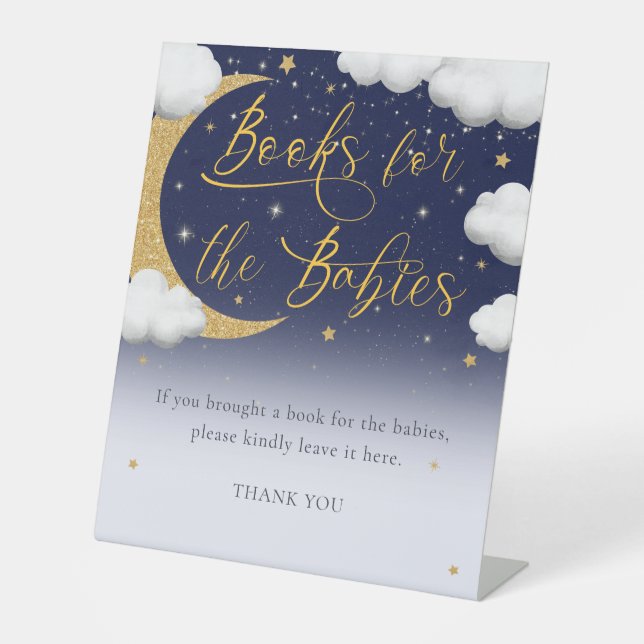 Expositor En L Baby Shower Over the Moon Books for Babies (Anverso)