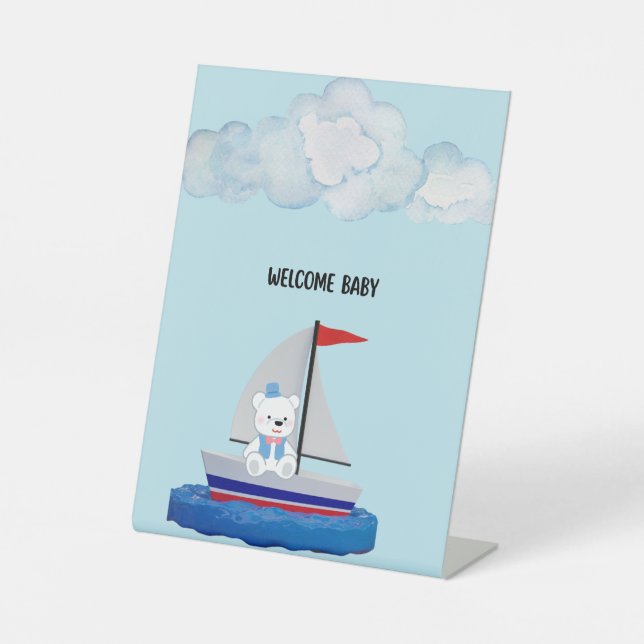 Expositor En L Baby Shower Pedestal Sign (Anverso)