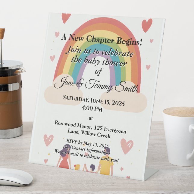 Expositor En L Baby Shower Personalizado elegante y personalizado (In Situ)