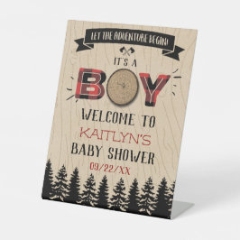 Expositor En L Baby Shower Rustic Forest Plaid Lumberjack Boys
