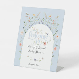 Expositor En L Baby Shower Wildflower Blue Boy Bloom