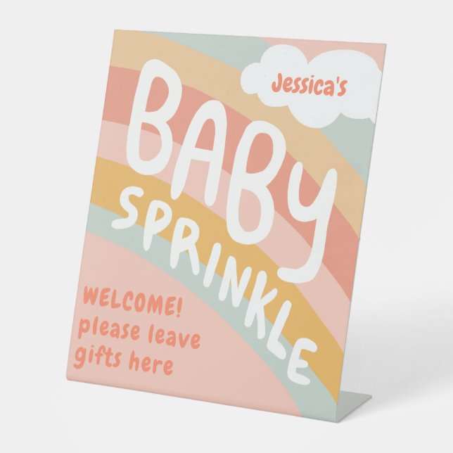 Expositor En L BABY SPRINKLE Cute nubes Personalizado de lluvia a (Anverso)
