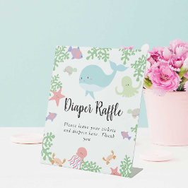 Expositor En L Bajo el mar Baby Shower Diaper Raffle Pastel