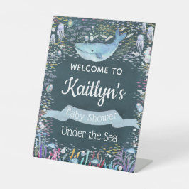 Expositor En L Bajo el mar | Bienvenida de Baby Shower temática o