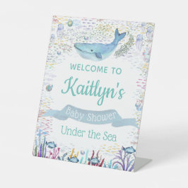 Expositor En L Bajo el mar | Bienvenida de Baby Shower temática o