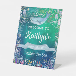 Expositor En L Bajo el mar | Bienvenida de Baby Shower temática o