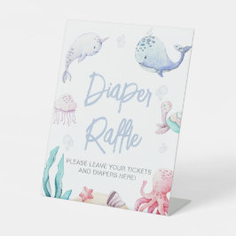 Expositor En L Bajo el mar Náutico Baby Shower Diaper Raffle