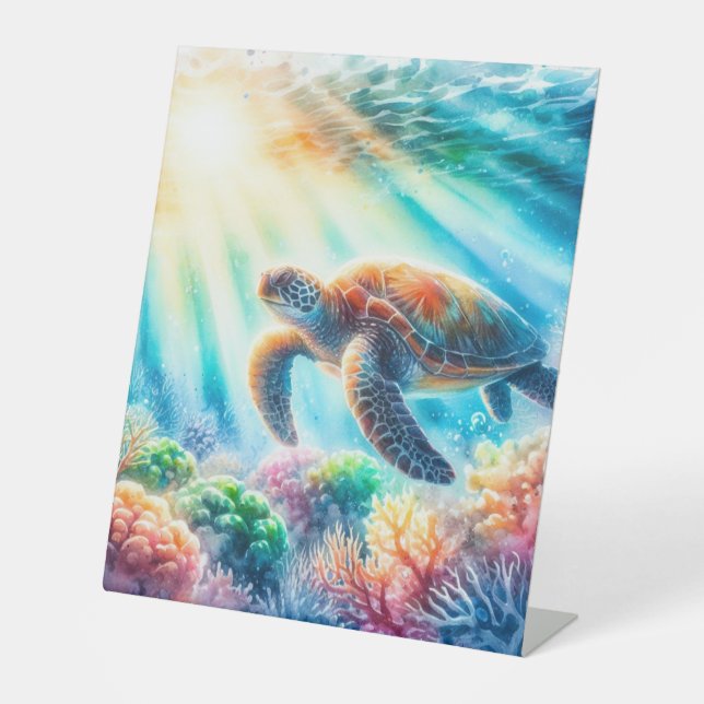 Expositor En L Bajo el océano, la tortuga marina (Anverso)