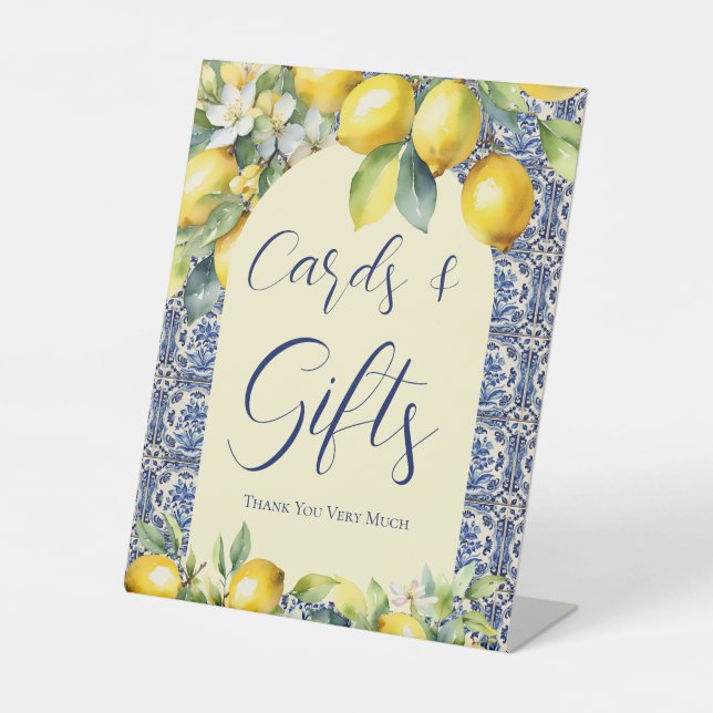 Expositor En L Baldosas azules italianas y tarjetas de ducha de b (Anverso)