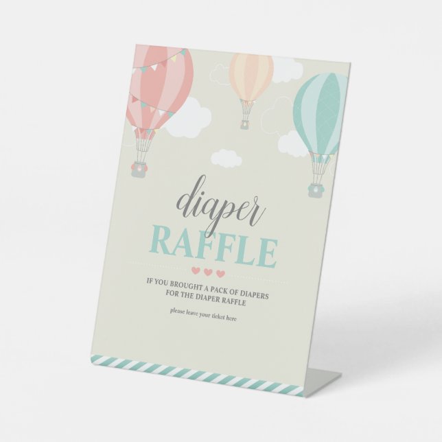 Expositor En L Balón de aire caliente hacia arriba y lejos Rótulo (Anverso)