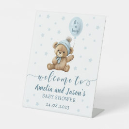 Expositor En L Balón de oso azul niño bebé ducha de bienvenida