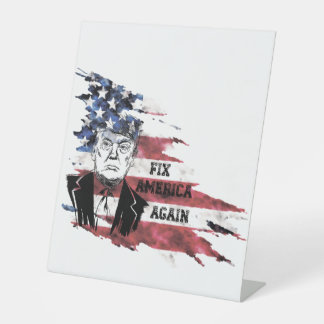 Expositor En L Bandera de Estados Unidos. Donald Trump.
