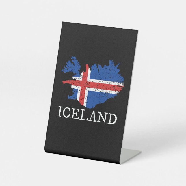 Expositor En L Bandera de Islandia (Anverso)