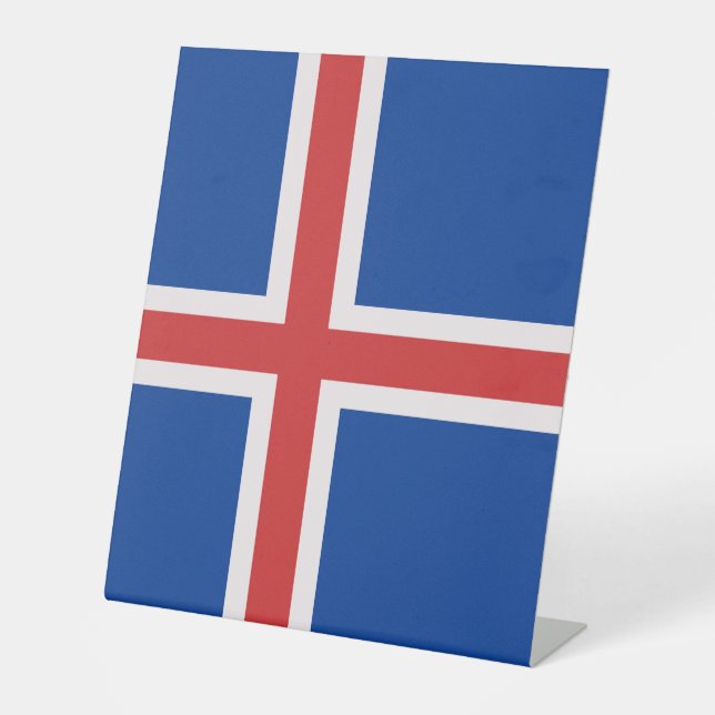 Expositor En L Bandera de Islandia (Anverso)